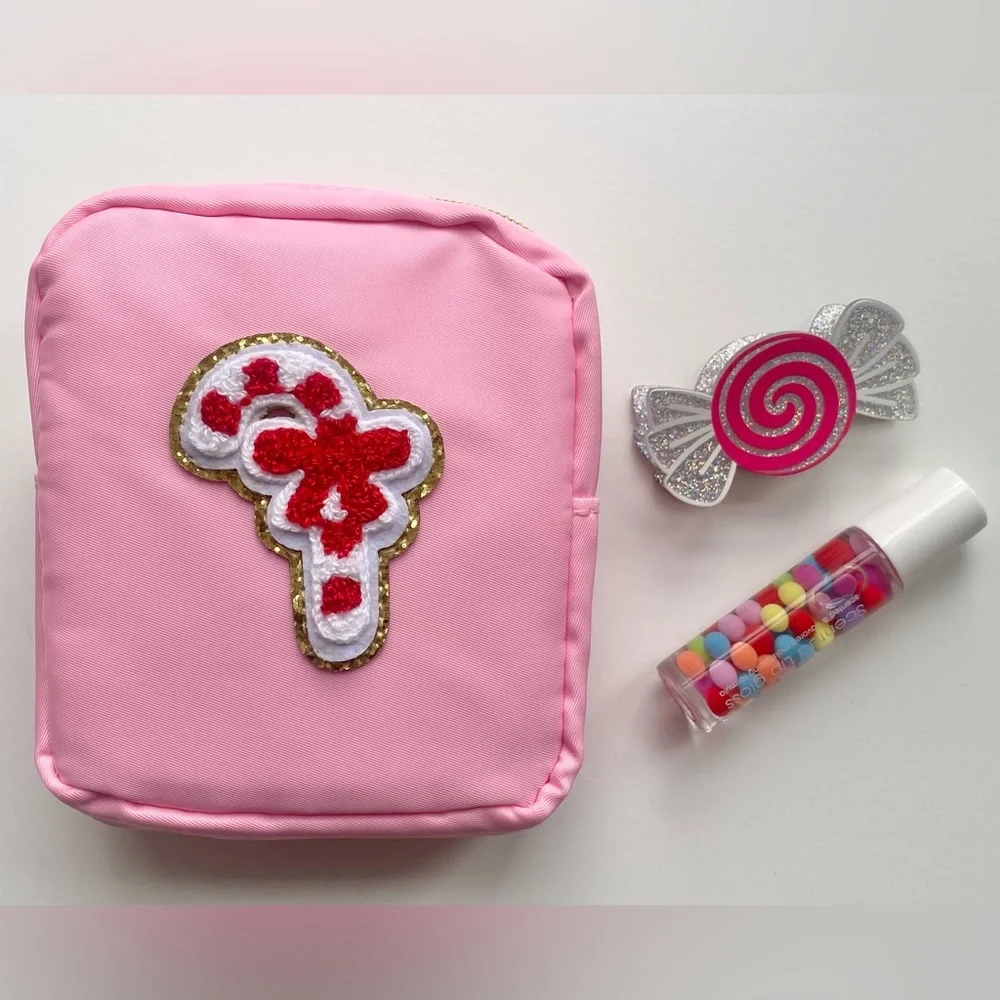 Women’s Christmas Pouch Girls Patch Nylon Case Xmas Gift SCL Stocking Stuffer